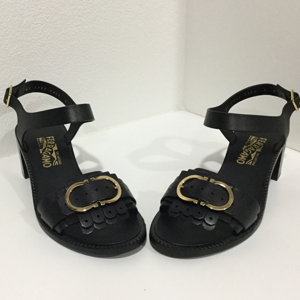 Salvatore Ferragamo Elan Black Sandal